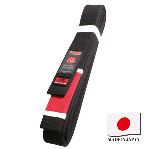 Made in Japan Jiu-Jitsu Black Belt with Red & White Sleeve